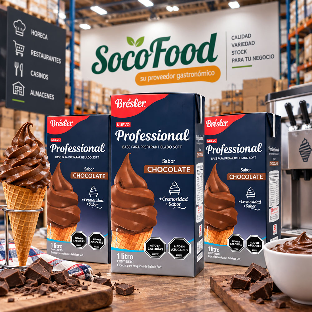Base para helado soft de chocolate para heladerías y negocios gastronómicos en la Quinta Región